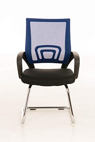 CLP Silla De Conferencia Eureka En Estilo Cantilever Eureka I Silla Confidente con Reposabrazos I Silla De Oficina Moderna & Sin Ruedas I Color:, Color:Azul