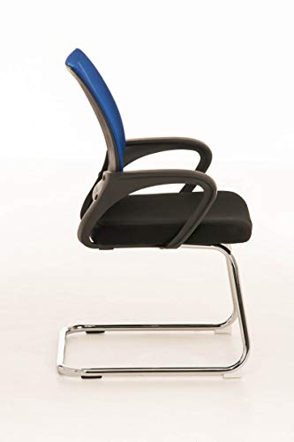 CLP Silla De Conferencia Eureka En Estilo Cantilever Eureka I Silla Confidente con Reposabrazos I Silla De Oficina Moderna & Sin Ruedas I Color:, Color:Azul