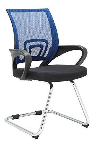 CLP Silla De Conferencia Eureka En Estilo Cantilever Eureka I Silla Confidente con Reposabrazos I Silla De Oficina Moderna & Sin Ruedas I Color:, Color:Azul