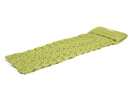 CNOC Colchoneta para Dormir Ultraliviana Colchón de Aire para Campamento Inflable con Almohada Incorporada - Compacto y a Prueba de Humedad – para Senderismo, Mochileros, Hamacas, Tiendas