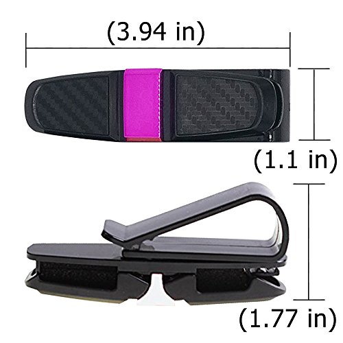 CNYMANY - Juego de 3 soportes para gafas de sol dobles para visera de coche, clips para gafas de coche, para guardar gafas, tarjetas, boletos, color negro + plata, rosa, dorado