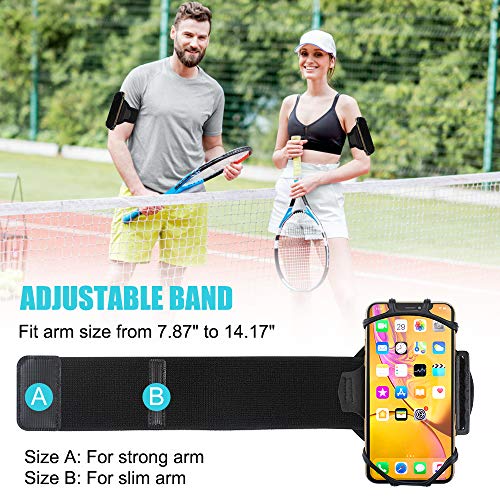 Cocoda Brazalete Movil Running Desmontable, Brazalete Deportivo para Correr con Rotación 360°, Porta Movil Running Universal Compatible con iPhone 13 13Pro 12 12Pro 11 Pro X 8 7 Plus, Samsung, Huawei