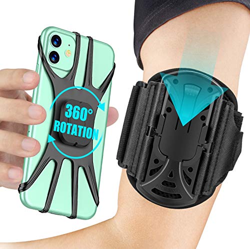 Cocoda Brazalete Movil Running Desmontable, Brazalete Deportivo para Correr con Rotación 360°, Porta Movil Running Universal Compatible con iPhone 13 13Pro 12 12Pro 11 Pro X 8 7 Plus, Samsung, Huawei