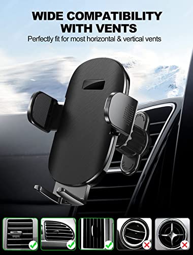 Cocoda Soporte Móvil Coche, 360° Rotación Soporte Movil Coche Universal Ajustable con Clip de Gancho Mejorado para Rejilla del Aire Ventilación, Sujeta Movil Coche Compatible con iPhone Samsung y Más