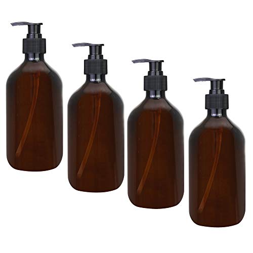 CODIRATO 4 PCS Botellas Vacías de Gran Capacidad 500ml Dispensador de Jabón Reutilizable Botella de Champú para Loción, Gel de Ducha, Jabón de Manos