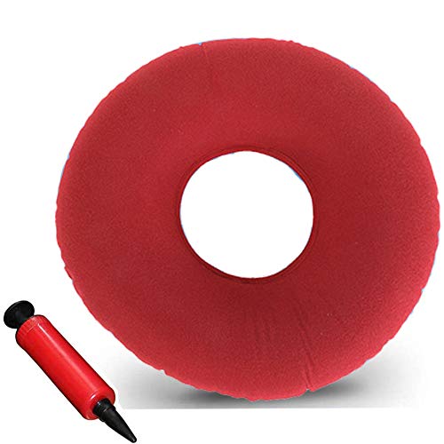 Cojín Antiescaras Redondo Almohada,Almohada Suave para Hemorroides,Cojín Redondo Coxis Inflable,Suave para Hemorroides,Cojín Inflable Redondo