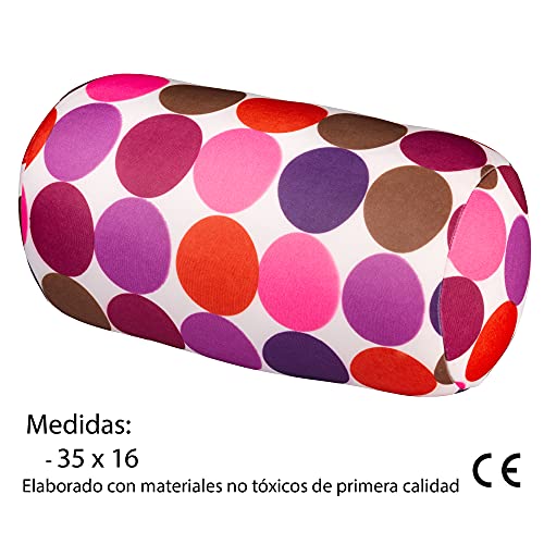 Cojín antiestrés, para aliviar puntos de presión corporales- Cojín de relajación cilíndrico ideal para la zona cervical y lumbar - Cómoda almohada de bolitas (Puntos)