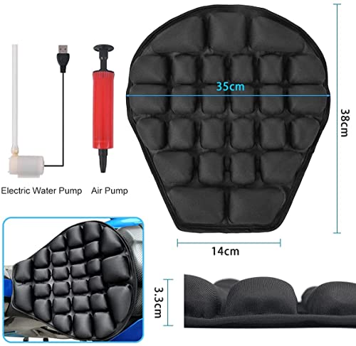 Cojín de Asiento, Cojín de Asiento Aire, Cojín Universal de Asiento de Moto, Almohadilla de Asiento de Moto de Alivio Presión para Sillines Crucero (38 x 35cm)