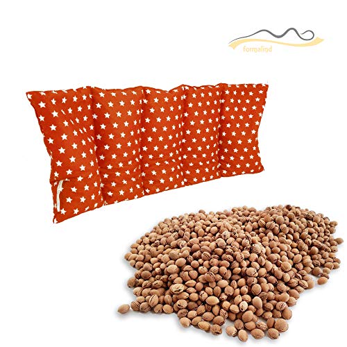 Cojín de huesos de cereza / Almohada relajante – Almohada para calentar en microondas (Resistente al calor) // 5 divisiones //disponible en 18 colores! (Para frío o calor) (naranja)