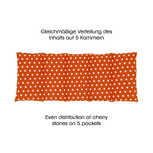 Cojín de huesos de cereza / Almohada relajante – Almohada para calentar en microondas (Resistente al calor) // 5 divisiones //disponible en 18 colores! (Para frío o calor) (naranja)