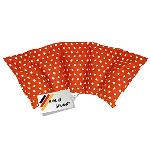 Cojín de huesos de cereza / Almohada relajante – Almohada para calentar en microondas (Resistente al calor) // 5 divisiones //disponible en 18 colores! (Para frío o calor) (naranja)