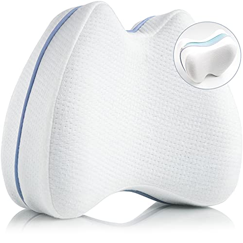 Cojín ortopédico para piernas y rodillas I para dormir de lado sin molestias I cojín ergonómico de espuma viscoelástica para una postura adecuada I funda transpirable y lavable