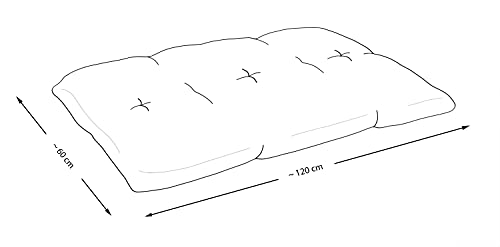 Cojín para banco de jardín, cojín para silla, cojín de respaldo, cojín de asiento acolchado para banco de jardín Europalés 60 x 120 cm 06