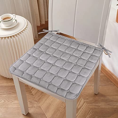 Cojines de Asiento y Silla,Juego de 2 Grises Ojines para Sillas Cojin Silla Comedor con Correas 40 x 40 cm Juego de Cojines para Silla de Jardín para Cocina, Cuarto, Sala, Jardín, Terraza, Patio