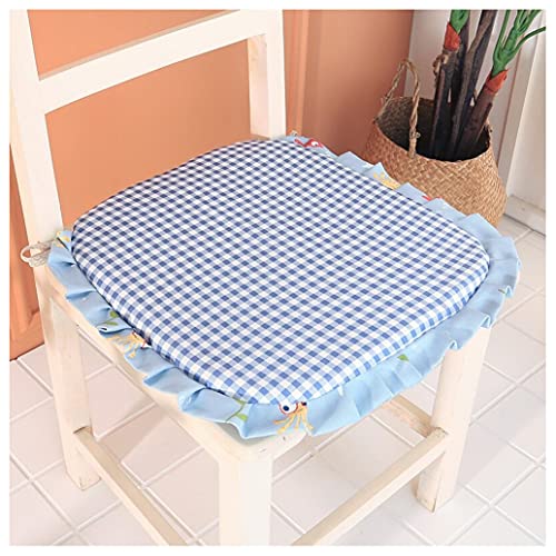 Cojines De Silla con Volantes para Silla De Comedor, Juego De 2 Cojines Lavables para Sillas De Cocina con Lazos Almohadillas De Asiento De Metal De Madera De Granja Antideslizantes para Interiores