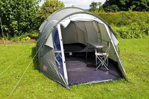 Coleman Coastline 3 Plus Tienda de 3 plazas de campaña de túnel Ligera para Camping o Trekking y Senderismo con Porche, Impermeable hasta 3000 mm de Columna de Agua, Verde, 3 Personas