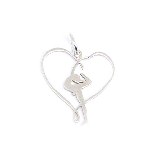 Colgante Gimnasta Cinta corazón 22 mm Plata de Ley 925