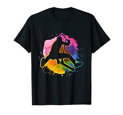 Colores Acuarela Scooter Acrobático Scooter Acrobático Camiseta