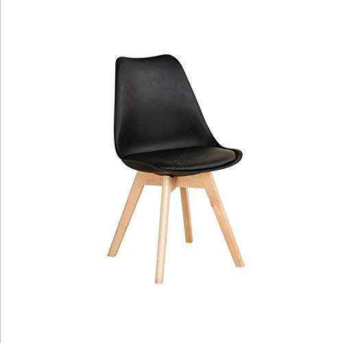 Comfortableplus Pack de 4 sillas de Comedor/Oficina con Madera de Haya Piernas para Comedor/Sala de Estar/Café / Restaurante, Negro