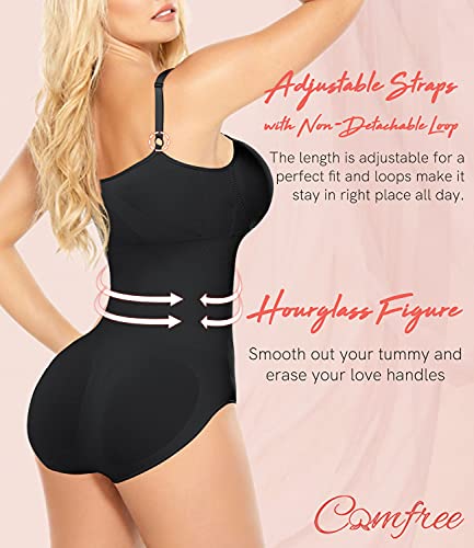 COMFREE Bodies Moldeadores para Mujer Adelgazante Faja Reductora Ligero Control de Barriga sin Mangas Body Shaper Talla Grande M Negro