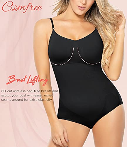 COMFREE Bodies Moldeadores para Mujer Adelgazante Faja Reductora Ligero Control de Barriga sin Mangas Body Shaper Talla Grande M Negro