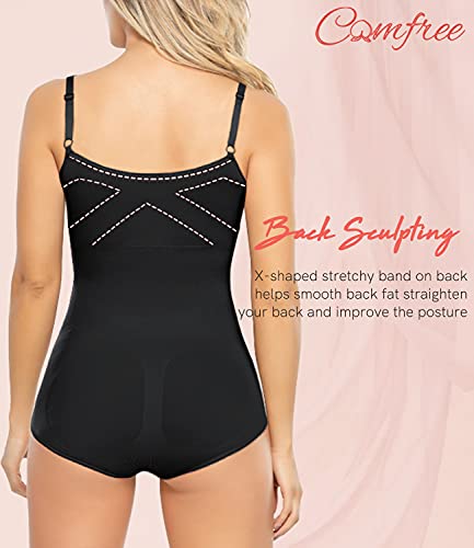 COMFREE Bodies Moldeadores para Mujer Adelgazante Faja Reductora Ligero Control de Barriga sin Mangas Body Shaper Talla Grande M Negro