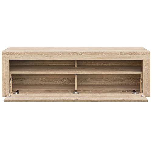 COMIFORT AP84S – Mueble TV Salón Moderno Mesa Televisión, Colores: Blanco, Blanco/Roble, Roble, Medidas: 160x35x50 Cm (Roble)