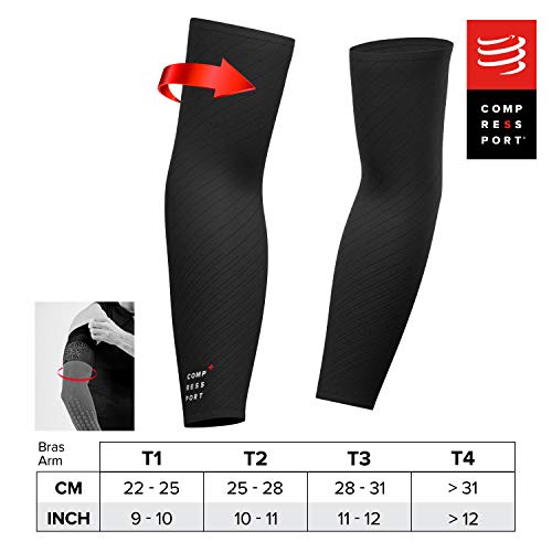 COMPRESSPORT ArmForce Ultralight Manguito de compresión, Unisex Adulto, Negro, T4