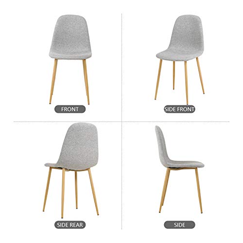 Conjunto de 4 Sillas de Comedor, Sillas de Cocina, Silla de Estilo nórdico Moderna para Sala de Estar, Comedor, Salón (Gris)