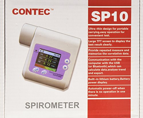 Contec - Espirómetro de diagnóstico SP10 con pantalla a color y software para PC - Portátil