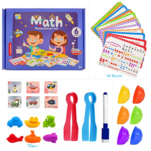 Conteo de juguetes de vehículos con tazas de clasificación a juego Tarjetas educativas Conjunto de actividades de conteo Montessori Clasificación | Pre-School Color Aprendizaje Juguete Para Niños