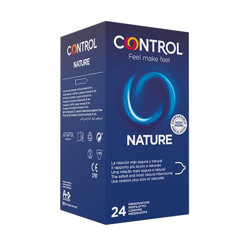 Control Nature - Caja de Condones gama natural, lubricados, ajuste perfecto, sexo seguro, 24 unidades (pack ahorro)