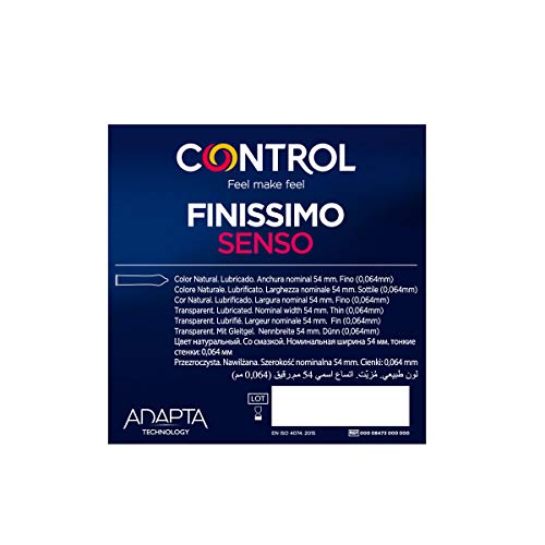 Control Senso Preservativos - Caja de condones muy finos para mayor sensibilidad, 144 unidades (pack grande ahorro) - Gama placer natural, lubricados, perfecta adaptabilidad