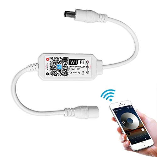 Controlador de tira de LED regulable inalámbrico blanco cálido / blanco frío, funciona con Alexa, controlador de atenuación para sistema Android / iOS