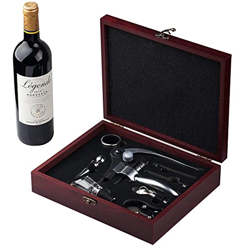 Cooko Abridor de Vino, Abrebotellas Sacacorchos, Set de Accesorios para Vino, 9 Piezas con Caja Regalo