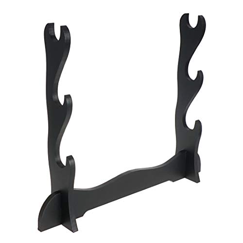 CoolChange Soporte para Espadas Katana de Madera | Soporte Decorativo para 3 Espadas | Negro