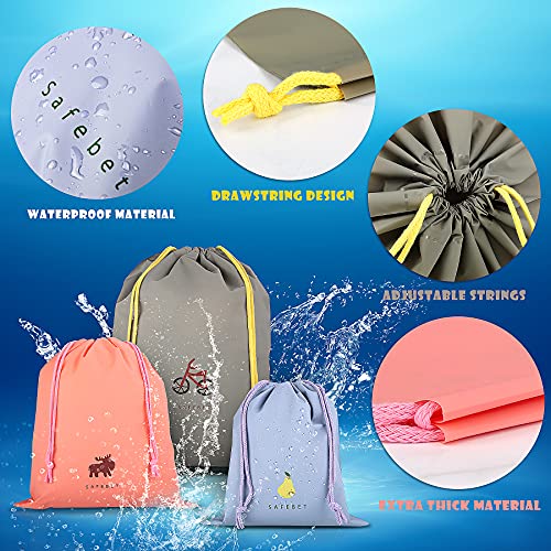 Coolzon Bolsa Estanca Impermeable con Cuerdas, 6 Pcs Bolsa Deporte de Viaje Cordon de Gimnasio Bolsa Piscina para Playa Viaje Natación Gymsack Infantil Bolsas de Almacenamiento Organización de Cocina