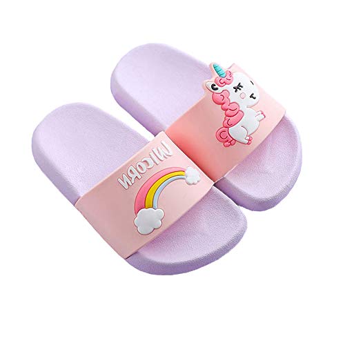 Coralup Sandalias de Unicornio para niños y niñas, Antideslizantes, para Playa, Verano, para la Piscina, Zapatos violáceo EU 24-25