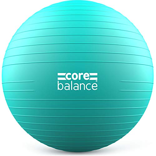 CORE BALANCE, Pelota de Pilates, Fitness, Yoga, Embarazo, Fitball para Ejercicios Gimnasia - Muy Resistente – Tamaño 55cm 65cm 75cm 85cm - Hinchador Incluido