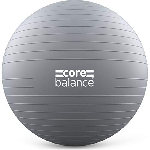 CORE BALANCE, Pelota de Pilates, Fitness, Yoga, Embarazo, Fitball para Ejercicios Gimnasia - Muy Resistente – Tamaño 55cm 65cm 75cm 85cm - Hinchador Incluido