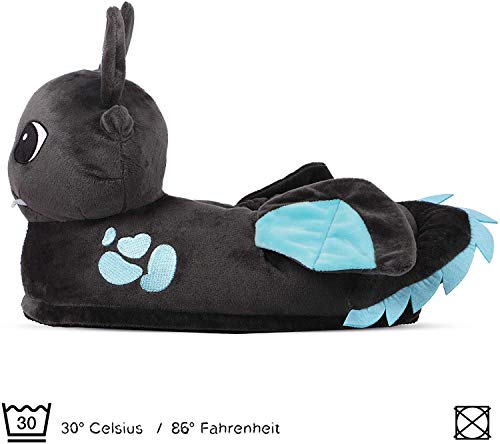 corimori Spark el Dragón Zapatillas De Casa Niños (10 + Modelos) Talla Única 25-33,5, Color Negro (1847)