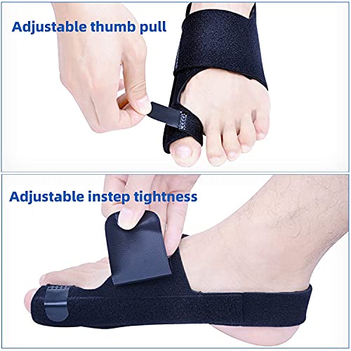 Corrector de Juanetes Ajustable,Férula para Hallux Valgus con 1 Pares Gel Separadores para Dedos,Enderezador Dedo Gordo Pie para Hallux Valgus, Alivio del Dolor de Dedos de Martillo, 1 Par