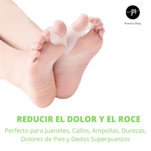 Corrector de Juanetes, Gel de Silicona Para Dedo Gordo del Pie, Separador Hallux Valgus, Almohadilla ortopédica, Enderezadora de postura del dedo. 6 Unidades