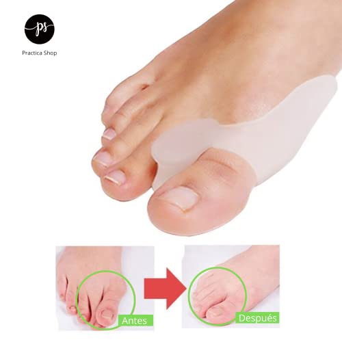 Corrector de Juanetes, Gel de Silicona Para Dedo Gordo del Pie, Separador Hallux Valgus, Almohadilla ortopédica, Enderezadora de postura del dedo. 6 Unidades