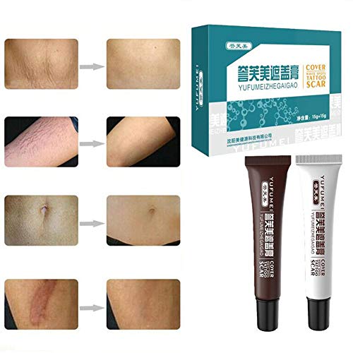 Corrector de tatuajes maquillaje,corrector de cicatrices a prueba de agua profesional Esconder manchas de nacimiento maquillaje para arriba poner crema