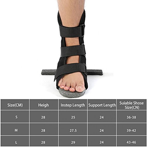 Corrector ortopédico de soporte para tobillo, pierna, soporte para férula de sujeción de la férula para aliviar el dolor y la recuperación (M).