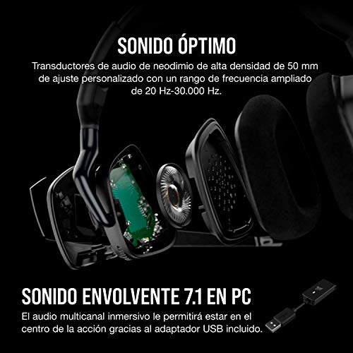 Corsair Void Elite Surround Auriculares para Juegos, 7.1 Sonido Envolvente, Micrófono omnidireccional, Compatible con PC, PS4, Xbox One, Switch y Móviles, Color Negro