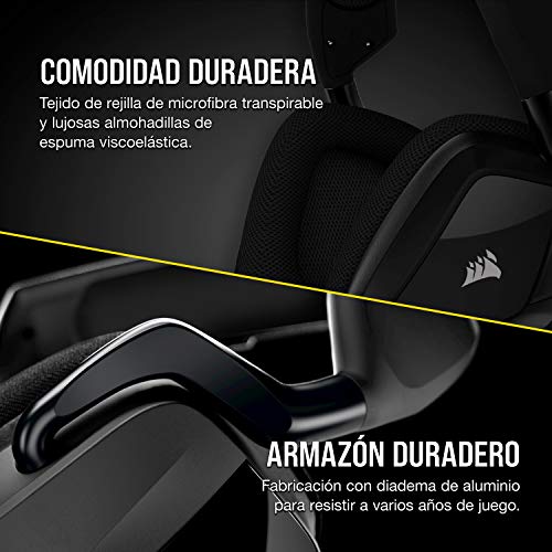 Corsair Void Elite Surround Auriculares para Juegos, 7.1 Sonido Envolvente, Micrófono omnidireccional, Compatible con PC, PS4, Xbox One, Switch y Móviles, Color Negro