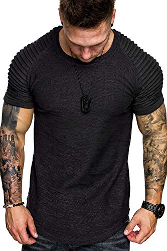 Coshow Sportswear Collection - Camiseta de ejercicios para hombre, camiseta deportiva de entrenamiento, musculación, Hombre, Color negro., extra-large