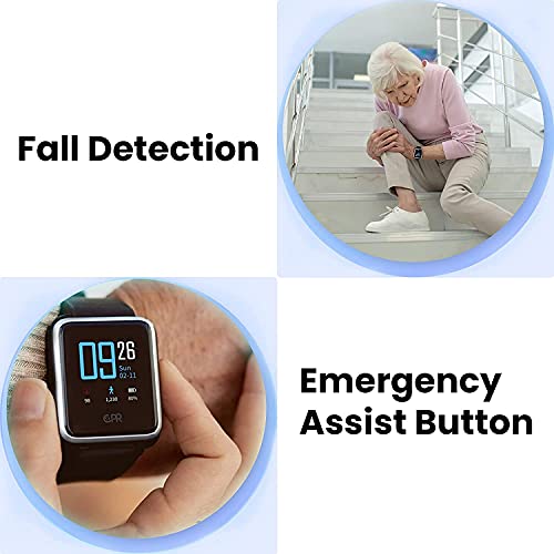 CPR Guardian III Reloj Emergencia Ancianos - Reloj Localizador Personas Mayores con Detector de Caidas, Boton Emergencia Ancianos, Localizador GPS y Llamadas de Telefono (Negro)